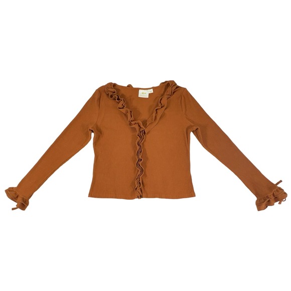 Maeve Rust Ruffle Blouse - Picture 8 of 11